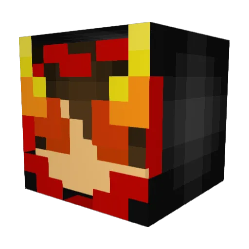Redbulistas Minecraft avatar head, 3D render