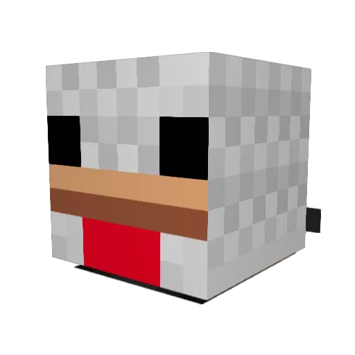 Redcorn2 Minecraft avatar head, 3D render