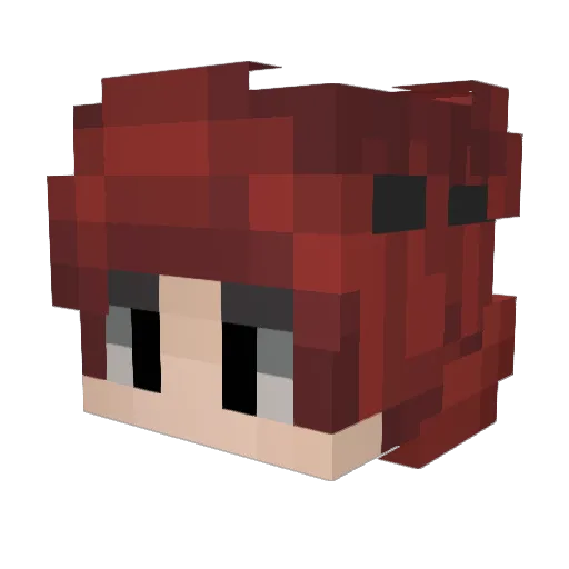 RedcreeperYT_ Minecraft avatar head, 3D render
