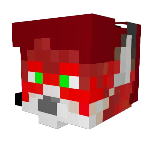 ReddTheFox Minecraft avatar head, 3D render