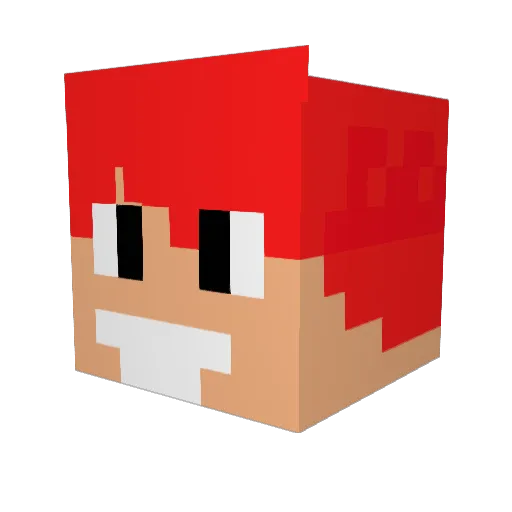 ReddV_ Minecraft avatar head, 3D render