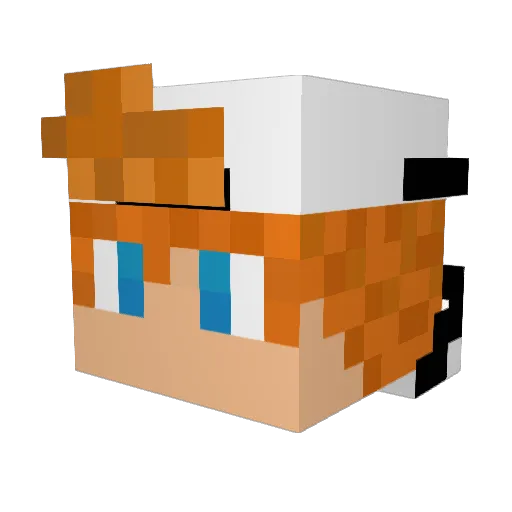 Redddddd Minecraft avatar head, 3D render