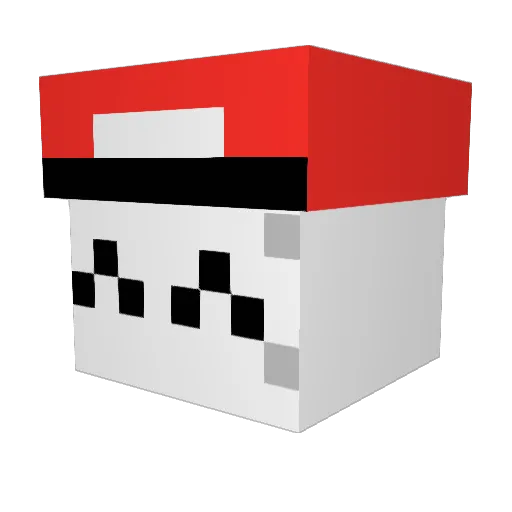 Reddee_ Minecraft avatar head, 3D render