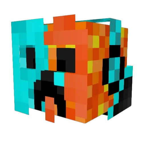 Reddinosaurx Minecraft avatar head, 3D render