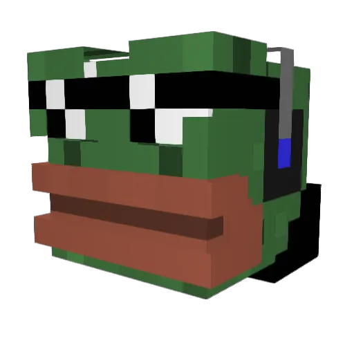 RedditDankMemer Minecraft avatar head, 3D render