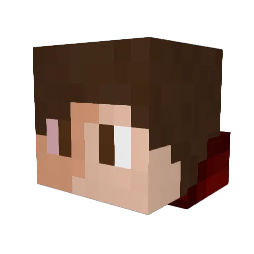 Reddpup Minecraft avatar head, 3D render