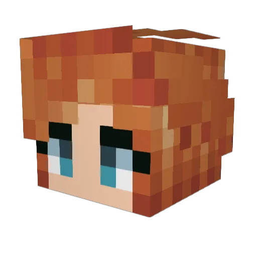 Reddroughts Minecraft avatar head, 3D render