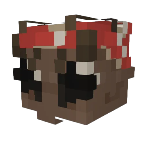 ReddyBear Minecraft avatar head, 3D render