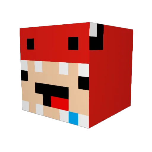 Redecho27 Minecraft avatar head, 3D render