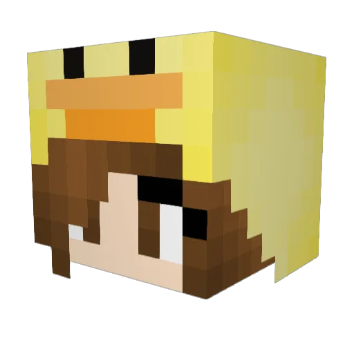 Redf0xes Minecraft avatar head, 3D render