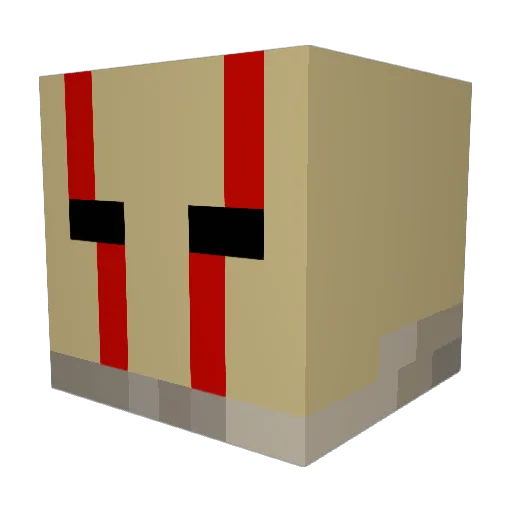 Redgan Minecraft avatar head, 3D render