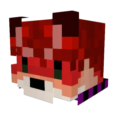 RedgiFox Minecraft avatar head, 3D render