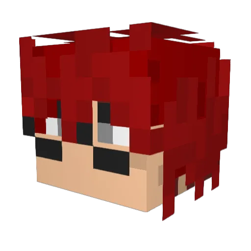 Redgrey Minecraft avatar head, 3D render