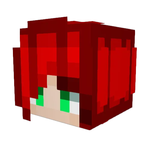 RedheadRiot Minecraft avatar head, 3D render
