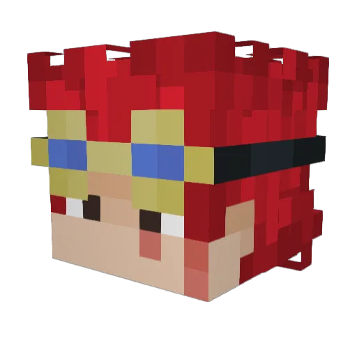 Redhibition Minecraft avatar head, 3D render