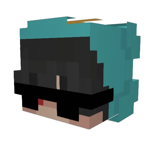 Redistic Minecraft avatar head, 3D render