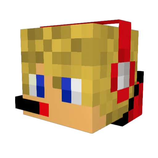 Reditor Minecraft avatar head, 3D render