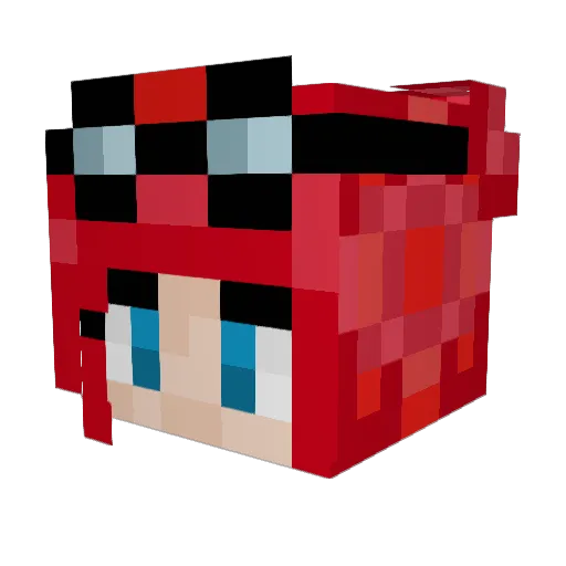 Redjay13 Minecraft avatar head, 3D render