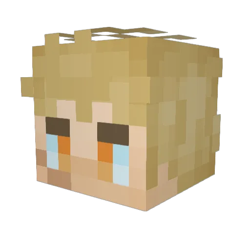 Redlin1 Minecraft avatar head, 3D render
