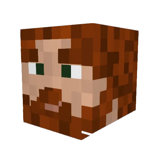 Redlinekiller Minecraft avatar head, 3D render