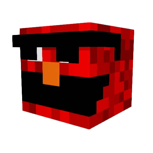Redlinethis Minecraft avatar head, 3D render