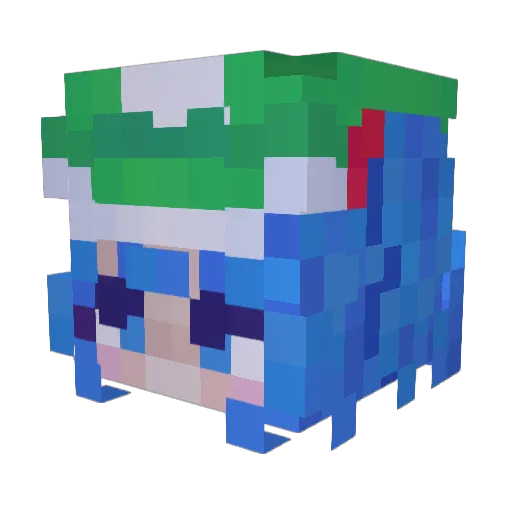 Redman_2 Minecraft avatar head, 3D render