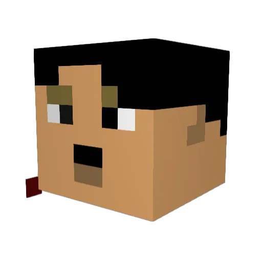 Redmouse_ Minecraft avatar head, 3D render