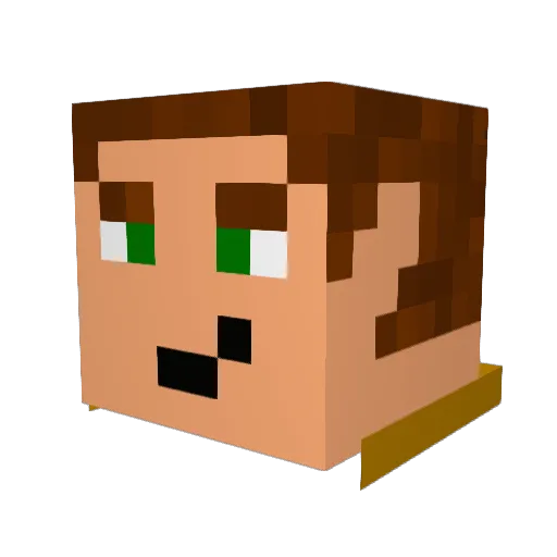 Rednaux Minecraft avatar head, 3D render