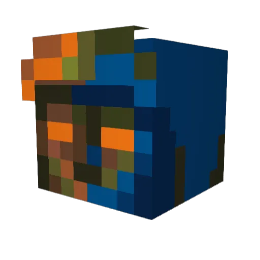 Rednbloo Minecraft avatar head, 3D render