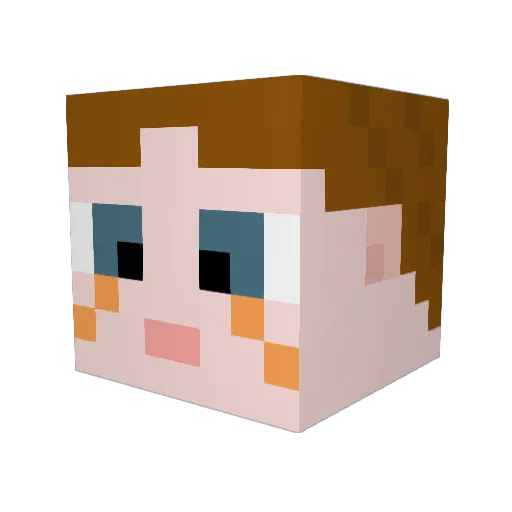 RedneckButler Minecraft avatar head, 3D render