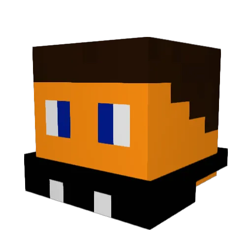 Redoactive Minecraft avatar head, 3D render