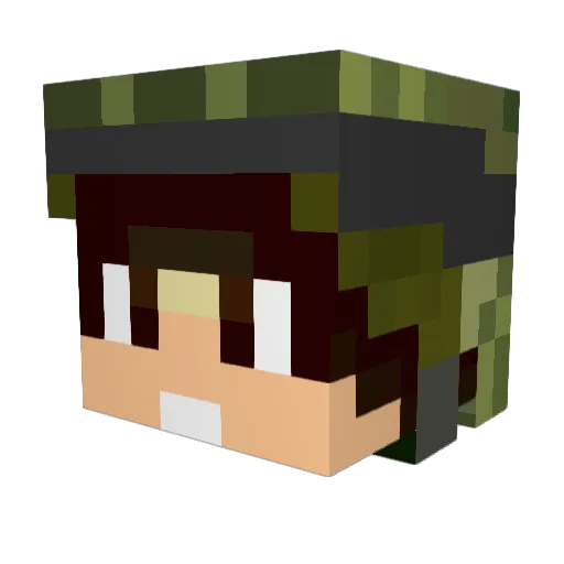 Redox69 Minecraft avatar head, 3D render