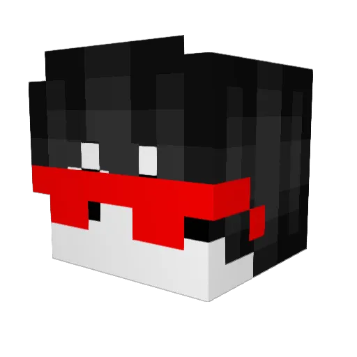 Redphine Minecraft avatar head, 3D render
