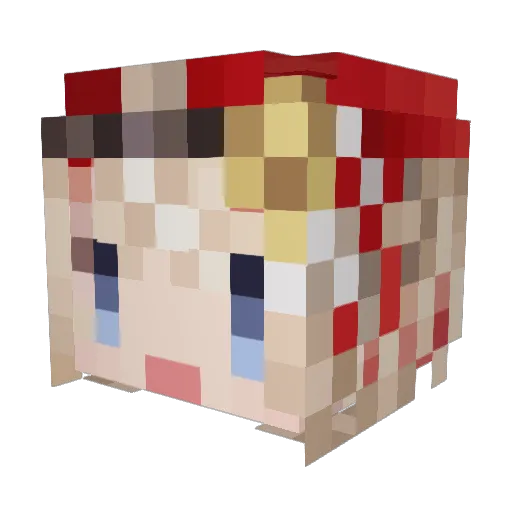 Redraax Minecraft avatar head, 3D render