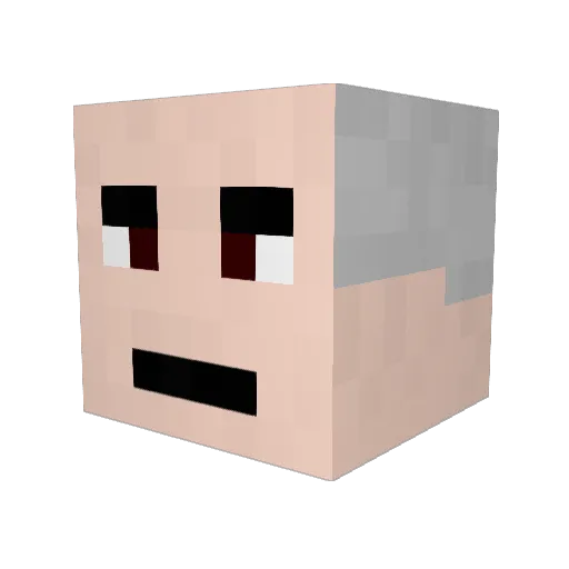 Redrient Minecraft avatar head, 3D render