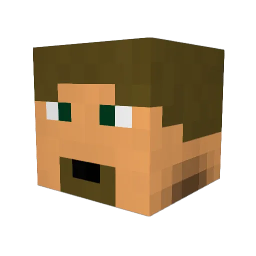 Redrikar Minecraft avatar head, 3D render