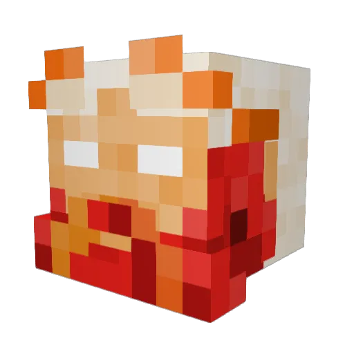 Redriot7766 Minecraft avatar head, 3D render