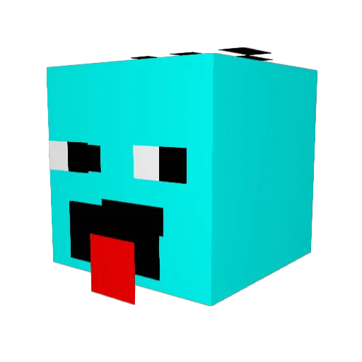 Redroadsl Minecraft avatar head, 3D render