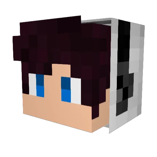 Redrufter Minecraft avatar head, 3D render