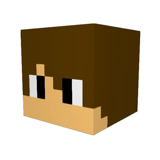 Reds77_ Minecraft avatar head, 3D render