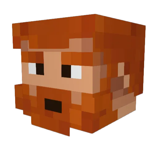 RedsInferno Minecraft avatar head, 3D render