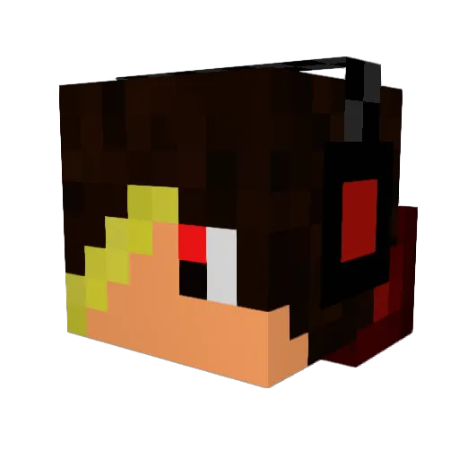 Redshark511 Minecraft avatar head, 3D render