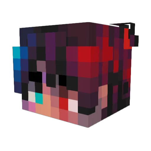 Redshiftbladez Minecraft avatar head, 3D render