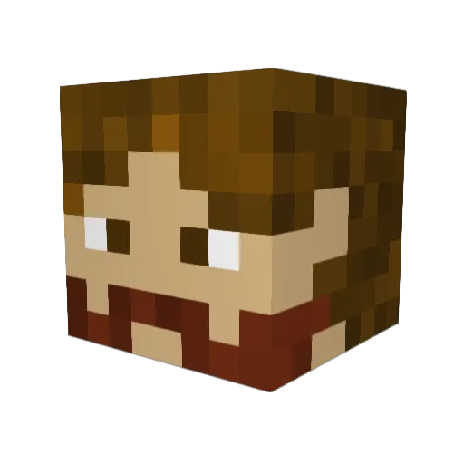 Redshiftdante Minecraft avatar head, 3D render