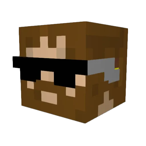 Redshirtboy Minecraft avatar head, 3D render