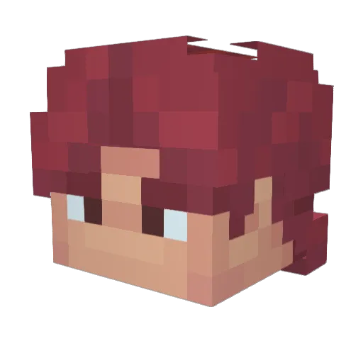 Redsii Minecraft avatar head, 3D render