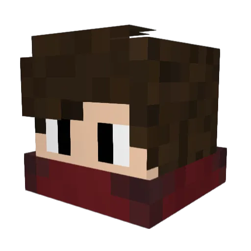 Redsn4ke Minecraft avatar head, 3D render