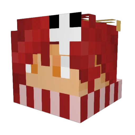 Redstarzz Minecraft avatar head, 3D render