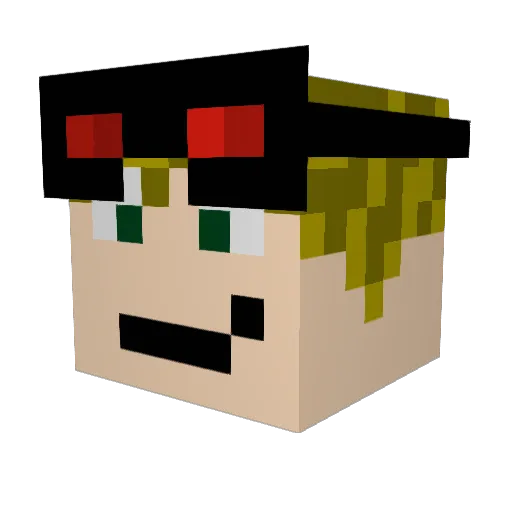 RedstoneRory101 Minecraft avatar head, 3D render