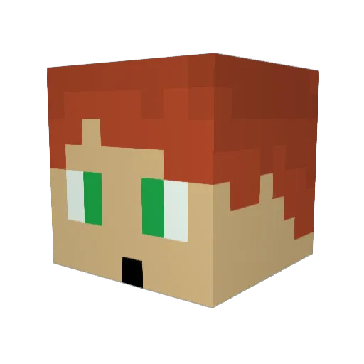 Redstoner_Red Minecraft avatar head, 3D render